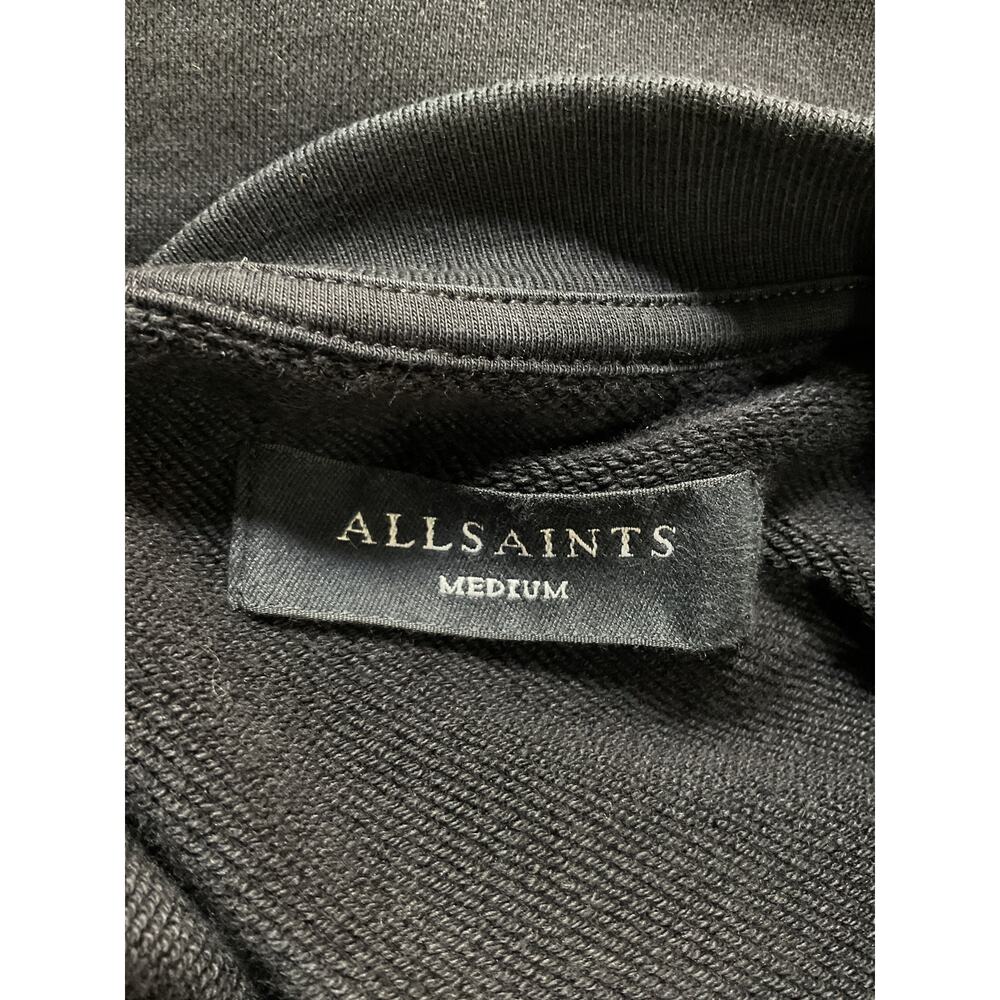 Allsaints Logo Jet Black Underground Sweatshirt Size M - Picture 4 of 5